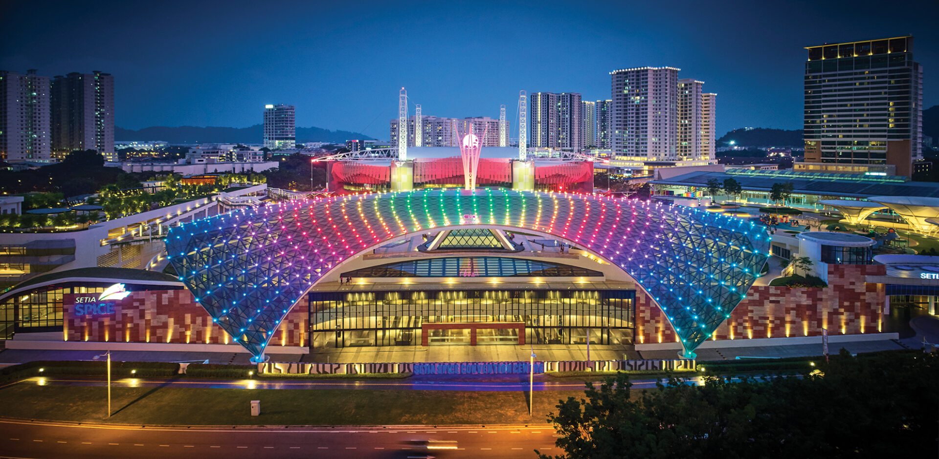 Convention Centre Aerial View (Night) 1-min